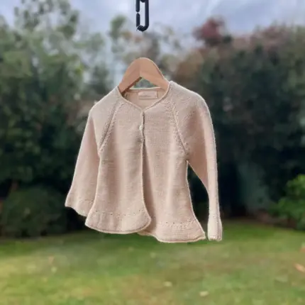 Chaleco abierto niña 3 botones Beige